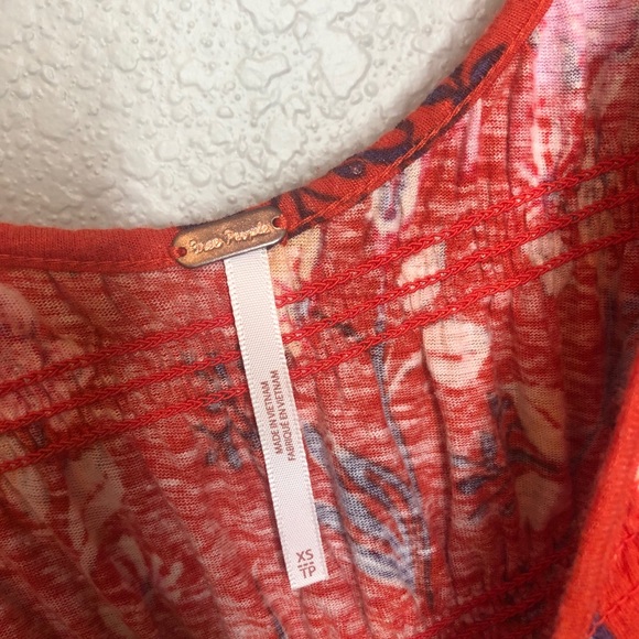 Free People Dahlia Orange Peasant Top - Picture 5 of 6